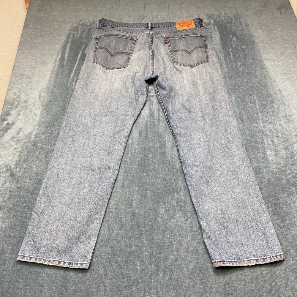 Levi's 505 Jeans Men 36x30 Blue Denim Non Stretch Medium Wash Distressed Outdoor